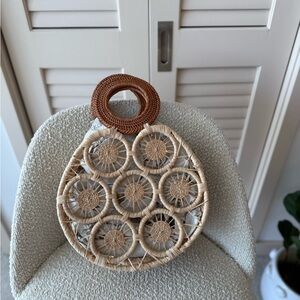 Cult Gaia Tan and Brown Woven Basket